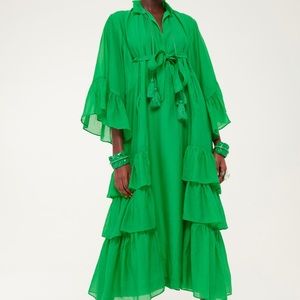 H&M Iris Apfel green flounced dress NWT size Large